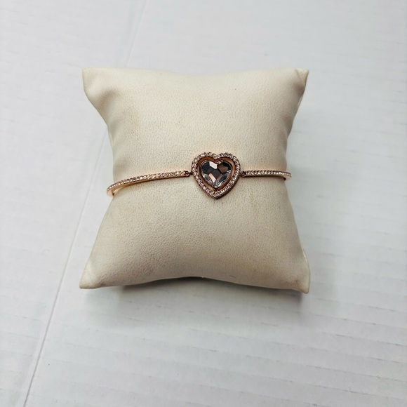 SWAROVSKI White Rose Gold Sparkling Dance Bangle - Picture 1 of 8